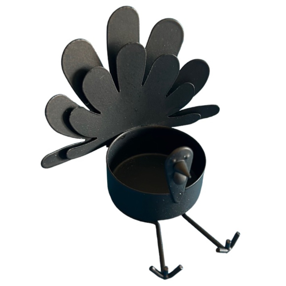 🦃 Rustic Metal Turkey Tealight Candle Holder